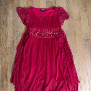 Red Floral pattern dress